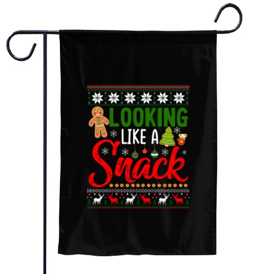 Looking Like A Snack Funny Christmas Cookie Ugly Garden Flags