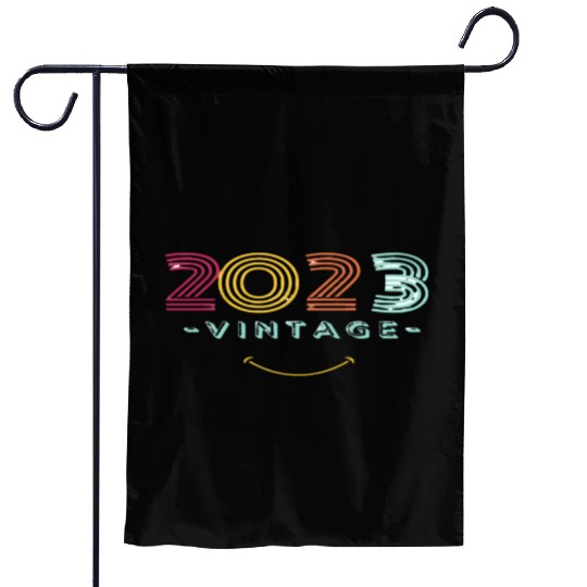 Neon Rainbow Retro 2023 NewYear Vintage Garden Flags