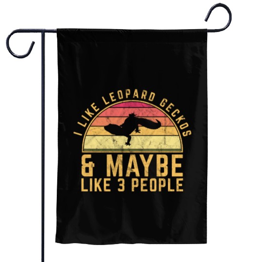 I Like Leopard Geckos Vintage Sunset Cute Women's Garden Flags