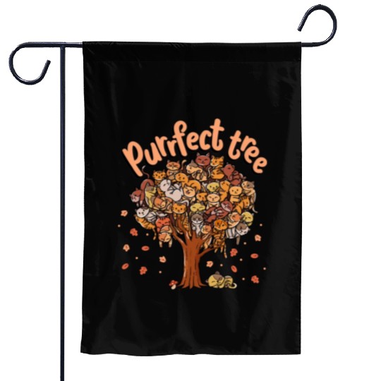 Purrfect Tree Kittens Family Of Cats Fall Season Garden Flags