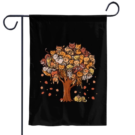 Autumn Tree Kittens Family Of Cats Fall Season Garden Flags