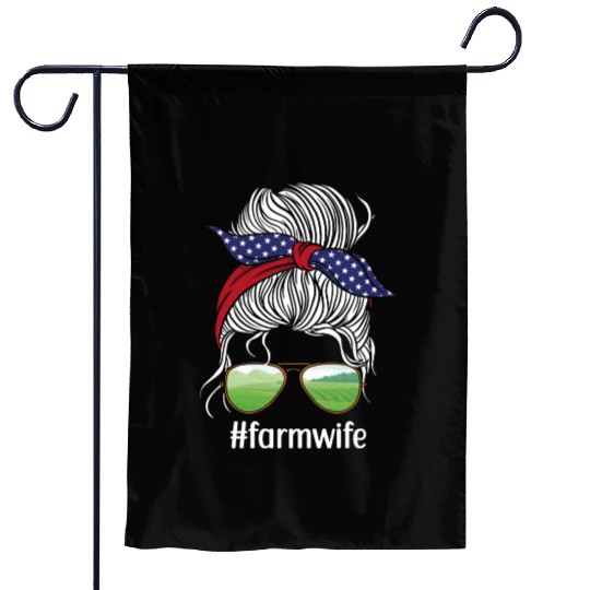 Farming Farmer Girl Wife Sun Garden Flags