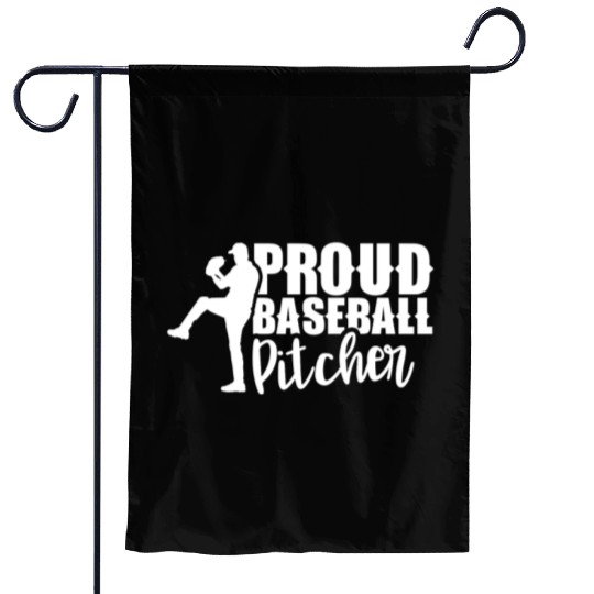 Proud Baseball Pitcher Hobby Sayings Player Garden Flags