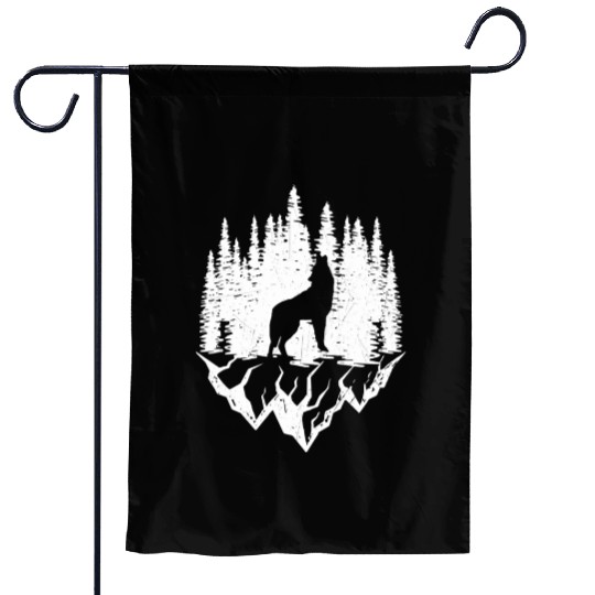 Grey Wolf Wilderness Nature Mountains Wildlife Cam Garden Flags