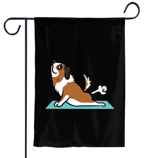 Saint Bernard Yoga Pose Garden Flags