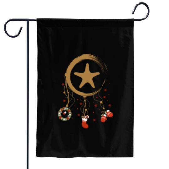 Winter dreamcatcher Christmas Starfish Garden Flags