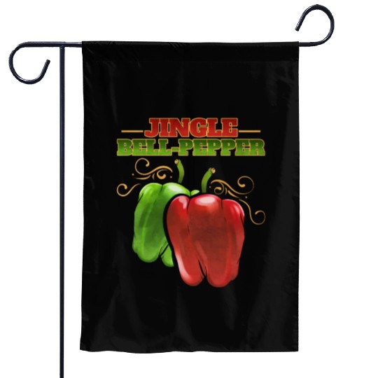 Red And Green Jingle Bell Pepper For Christmas Garden Flags