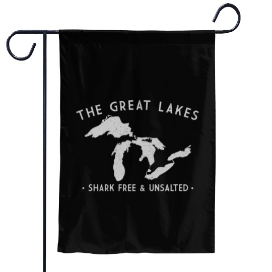 Great Lakes Shark Free And Unsalted Sweat Garden Flags