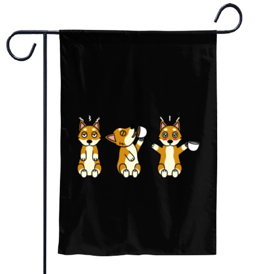 Shiba Inu Coffee Lover Garden Flags