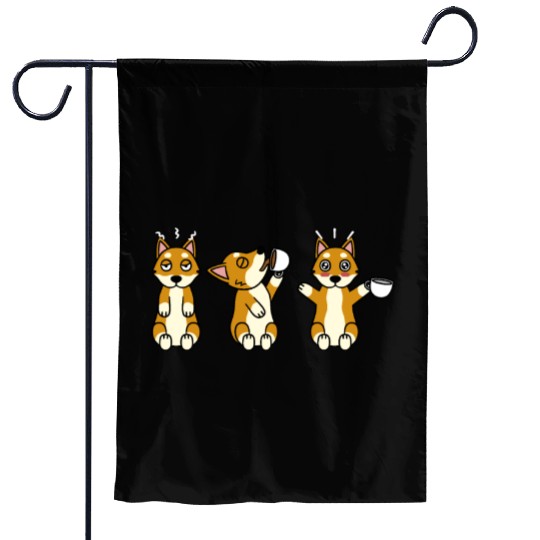 Shiba Inu Coffee Lover Garden Flags