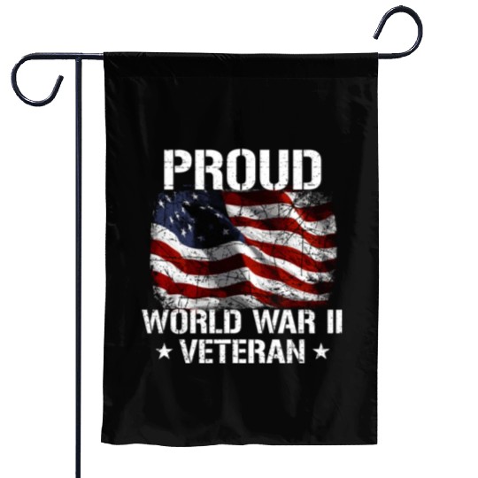 World War 2 Veteran Military Veteran USA Flag Garden Flags