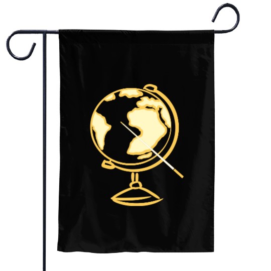 Globe Icon. Geography Teacher. Education symbol Garden Flags