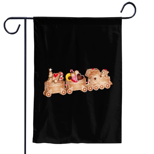magical 3D gingerbread train for Christmas Garden Flags