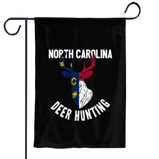 North Carolina Deer Hunting Buck Stag Hunter Garden Flags