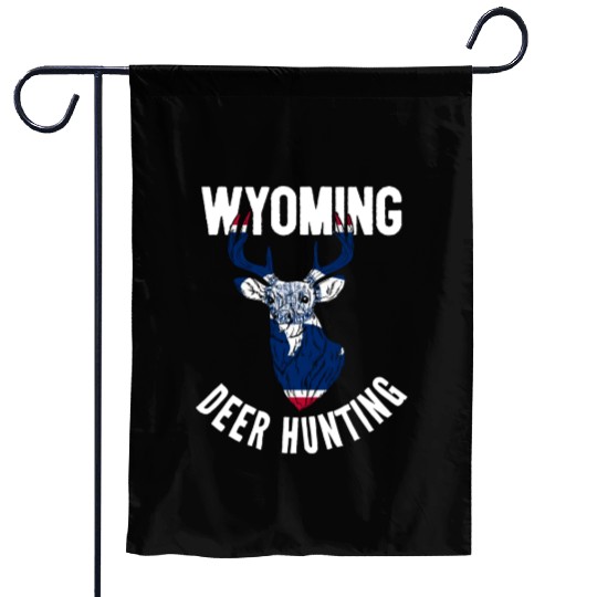 Wyoming Deer Hunting Buck Stag Hunter Garden Flags