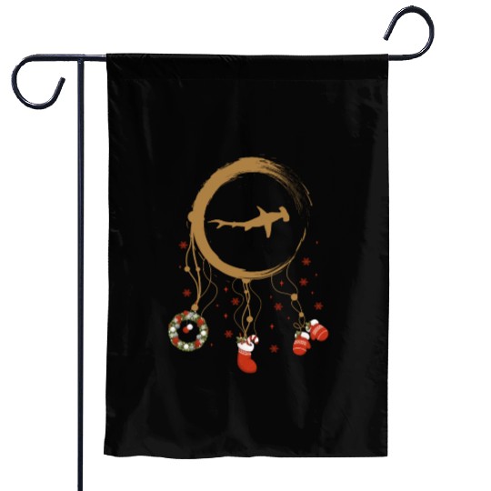 Winter dreamcatcher Christmas Hammerhead Shark Garden Flags