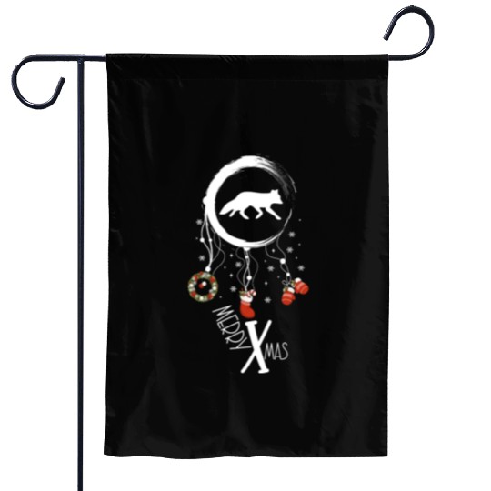 Winter dreamcatcher Christmas Fox Garden Flags