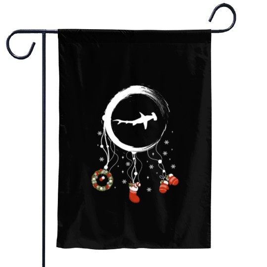 Winter dreamcatcher Christmas Hammerhead shark Garden Flags