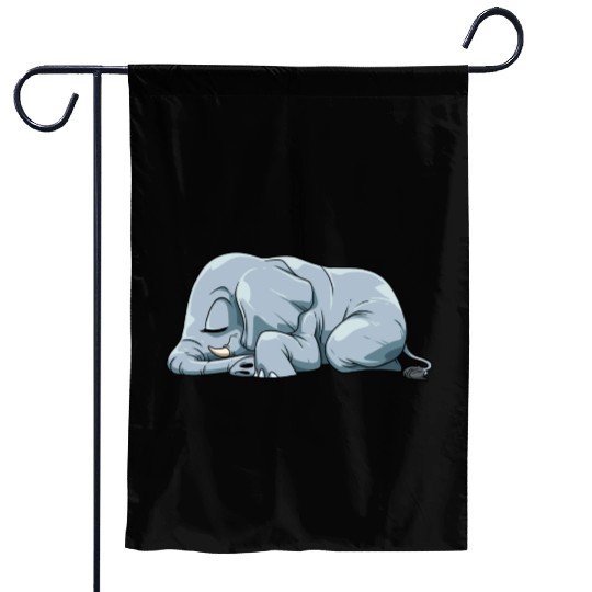 Cute Sleeping Elephant for a Elephant Lover Garden Flags