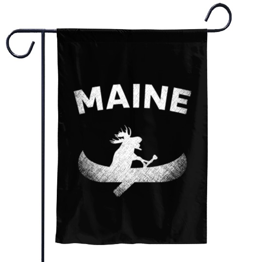 Maine , Paddling Moose Garden Flags