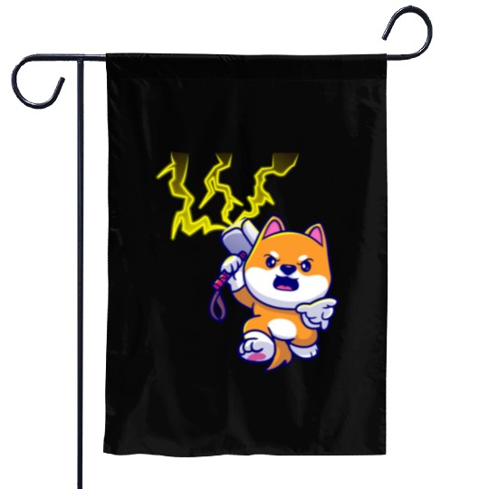 Cute Shiba Inu Dog of lightning Garden Flags