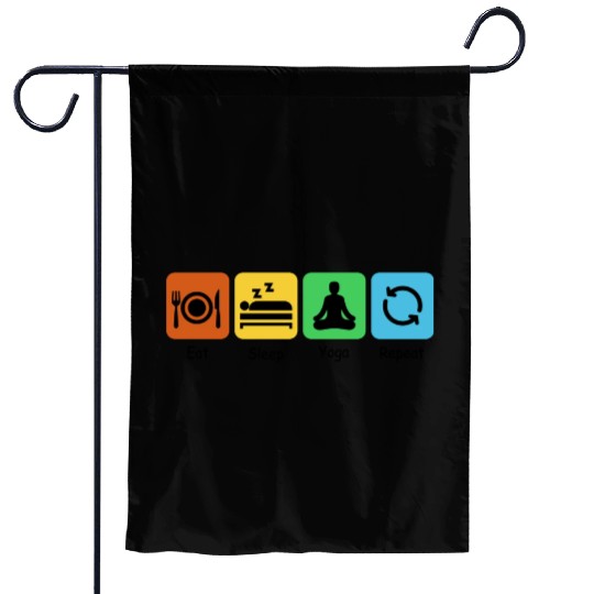 Eat, Sleep, Yoga, Repeat | Yoga Meditation Garden Flags