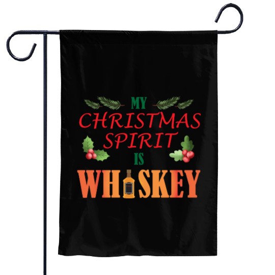 Christmas Spirit Whiskey Garden Flags