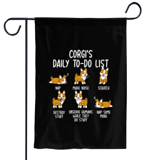 Corgi Daily To Do List Garden Flags