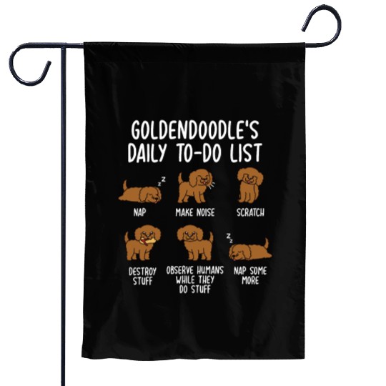 Goldendoodle Daily To Do List Garden Flags