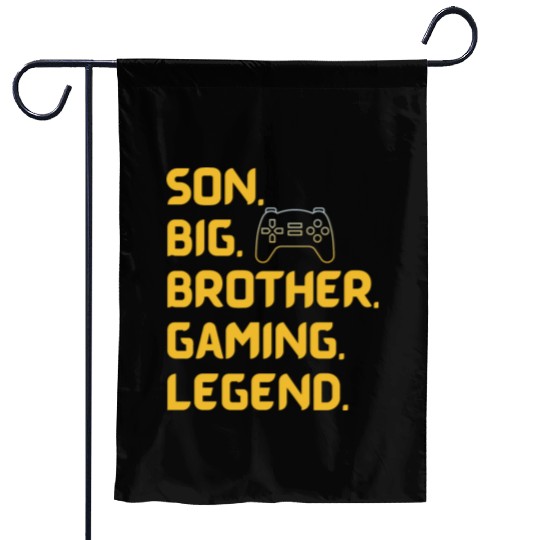 SON BROTHER GAMING LEGEND for gamer yellow text Garden Flags