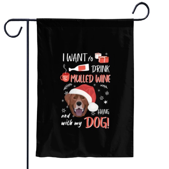Labrador Mulled Wine Christmas Garden Flags