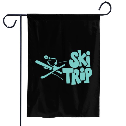 Cool Skiing Ski Trip Garden Flags