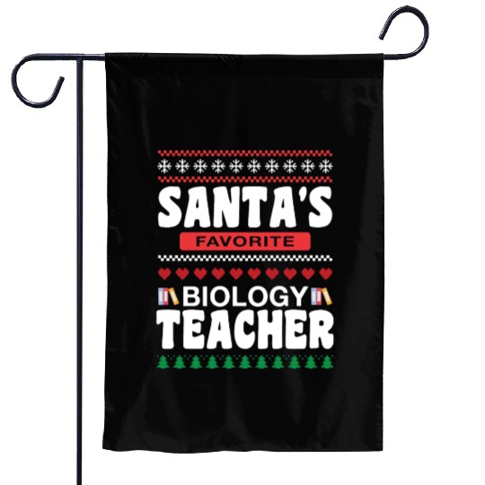 Santas Favorite Biology Teacher Garden Flags