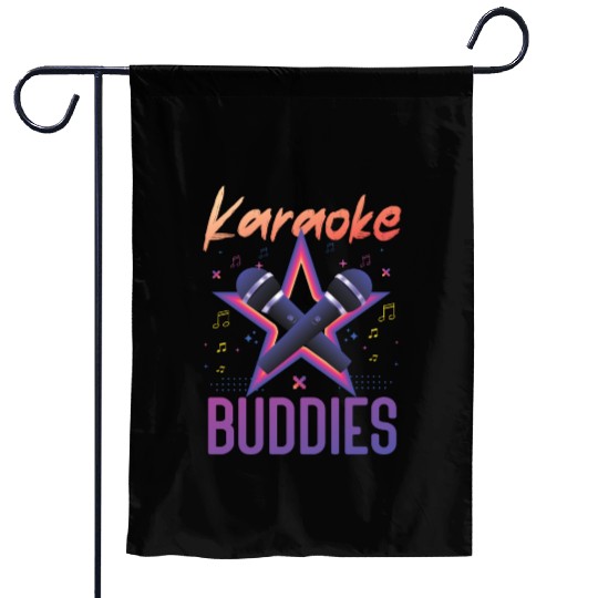 Karaoke Singer Friends Besties 80s Garden Flags