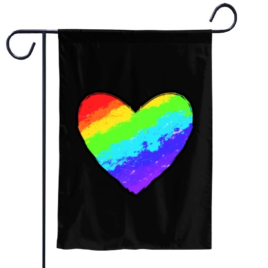 love rainbow pride Garden Flags