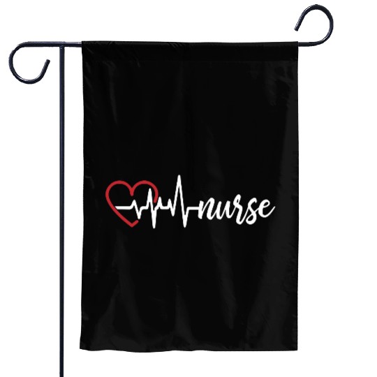 Heart Beat Nurse Garden Flags