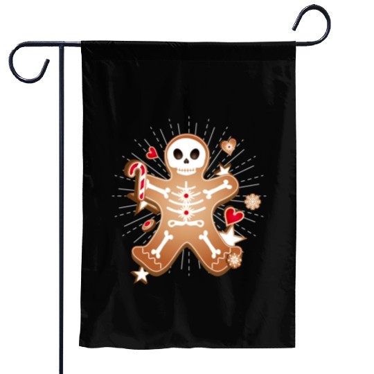 Gingerbread man Sugar Skull decor for Christmas Garden Flags
