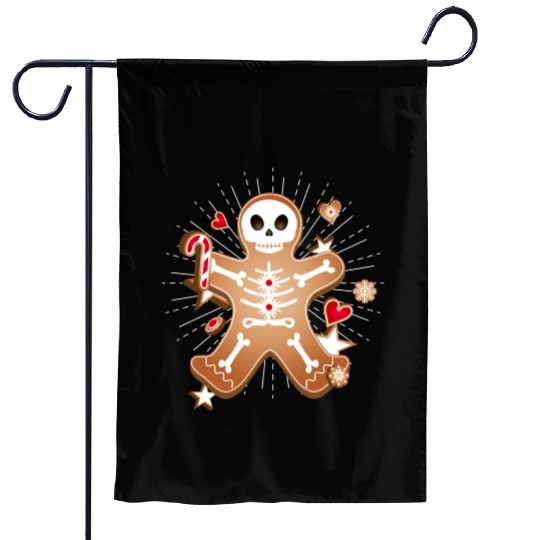 Gingerbread man Sugar Skull decor for Christmas Garden Flags