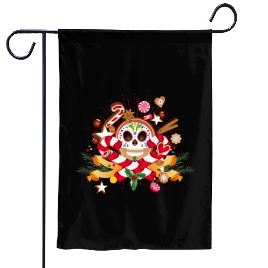 Gingerbread man Sugar Skull decor for Christmas Garden Flags