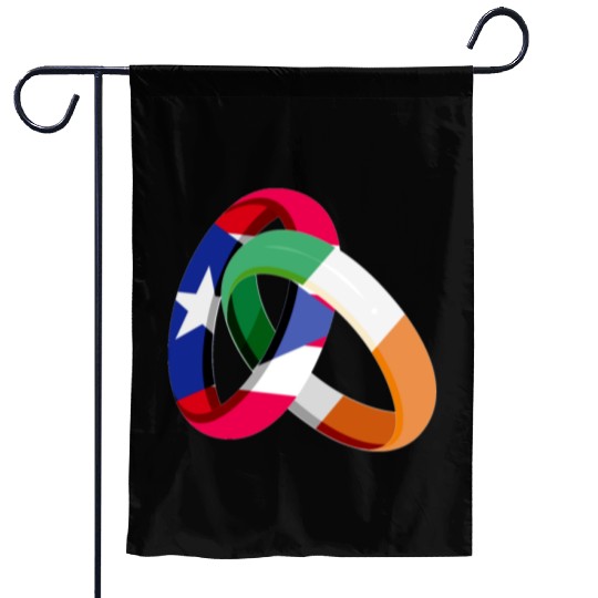 Puerto Rico Flag Ireland Ring Marriage Wedding Garden Flags