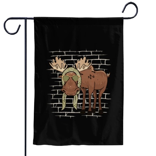 Moose Elk Sunglasses Scarf Garden Flags