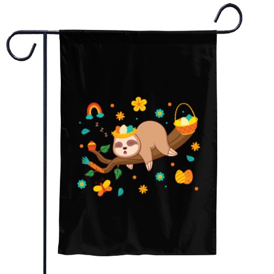 Sleepy Sloth Easter Decorations Holiday Season Garden Flags