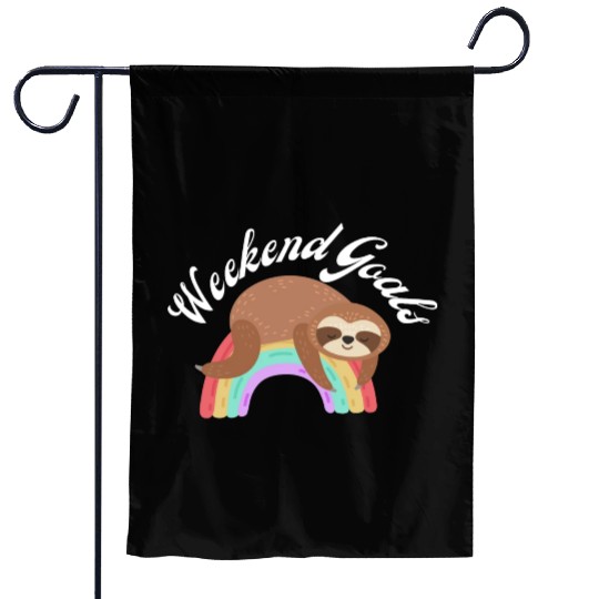 Sloth Rainbow Garden Flags