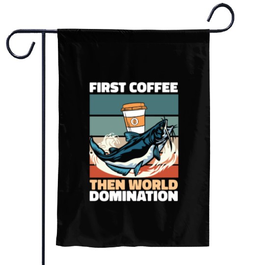 Catfish Fishing Coffee Garden Flags