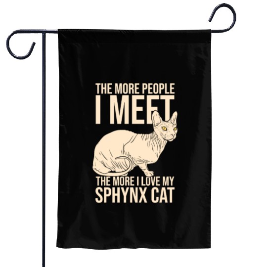 I Love My Sphynx Cat Bald Hairless Introverted Cat Garden Flags