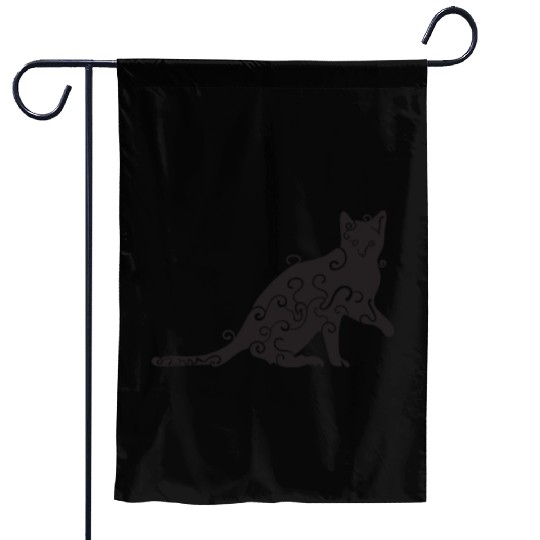 Black magic Cat desk mat , black cat holding on Garden Flags