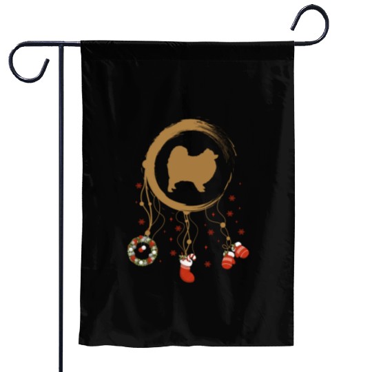 dog dreamcatcher Christmas Pomeranian Garden Flags