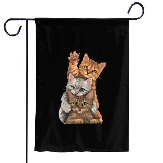 cute little Cats playing Wall lovers kitty kittens Garden Flags