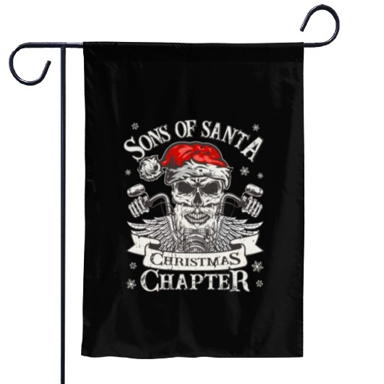 Biker Sons of Santa - Viking Motorcycle Christmas Garden Flags