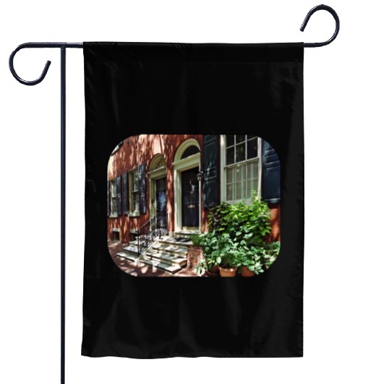 Philadelphia PA - Street in Society Hill Garden Flags